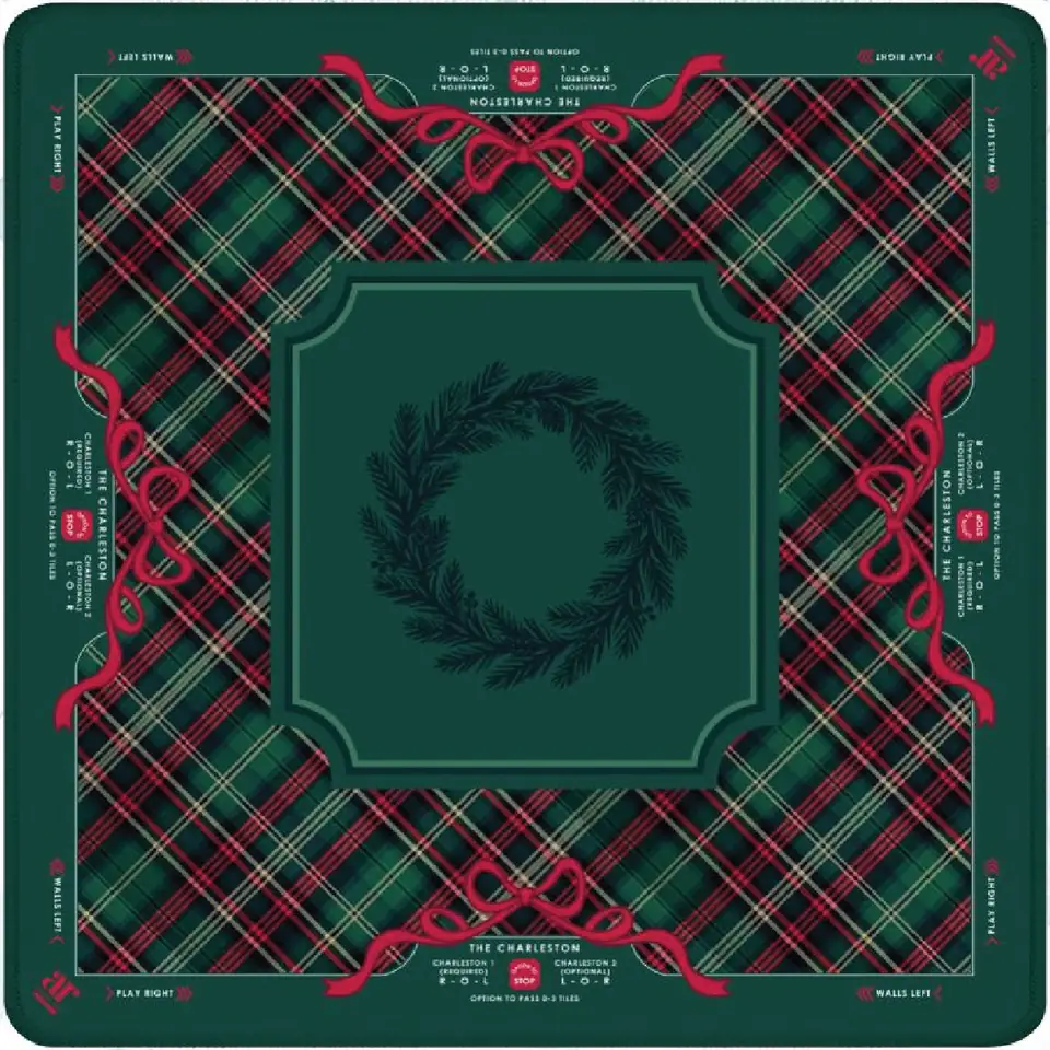 Evergreen and Tartan Mahjong Mat, view 2