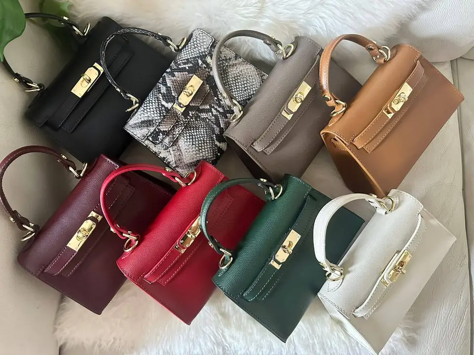 Italian leather mini top-handle bags in a spread of colours